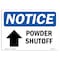 Signmission OSHA Notice Sign, 10" Height, Rigid Plastic, Power Shutoff (Up Arrow) Sign With Symbol, Landscape OS-NS-P-1014-L-17750 - alternate 1